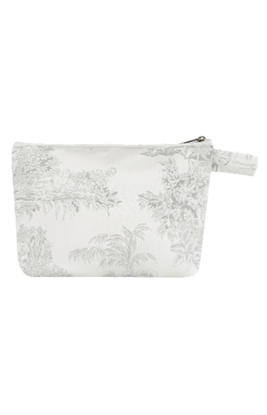 Grande trousse Toile de Jouy grise